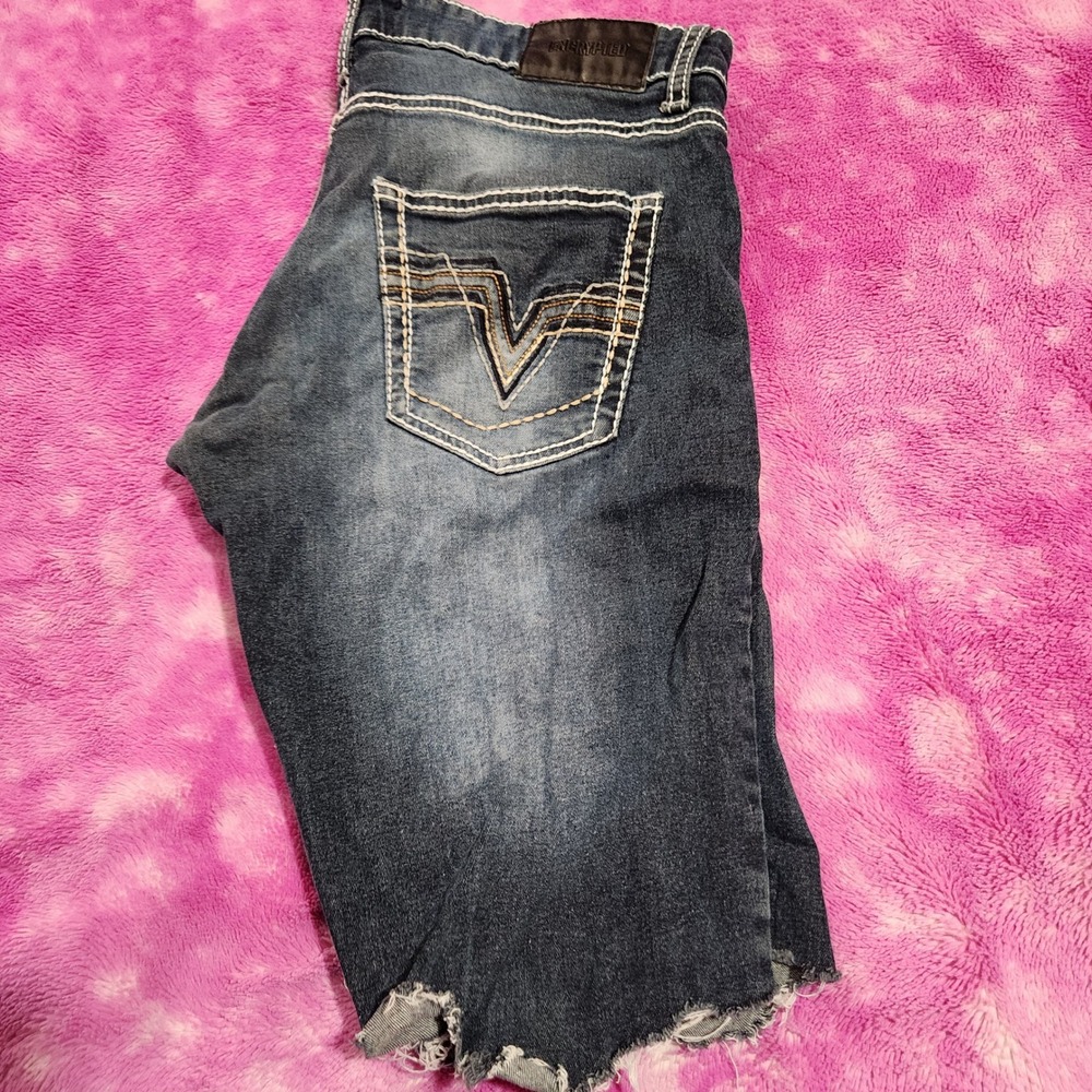 Encrypted Jeans Men's‎ 32 Low Rise Slim Fit Cutoff Denim Shorts Blue